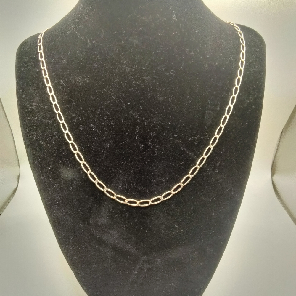 Handmade Sterling Silver 925 Paperclip Link Chain 21.5 inch 7.15g Taxco Mexico